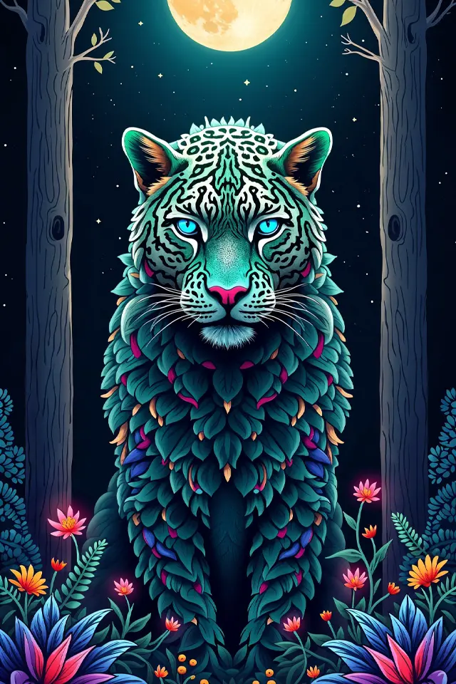Jaguar Lunar: El Guardián Cósmico de la Selva