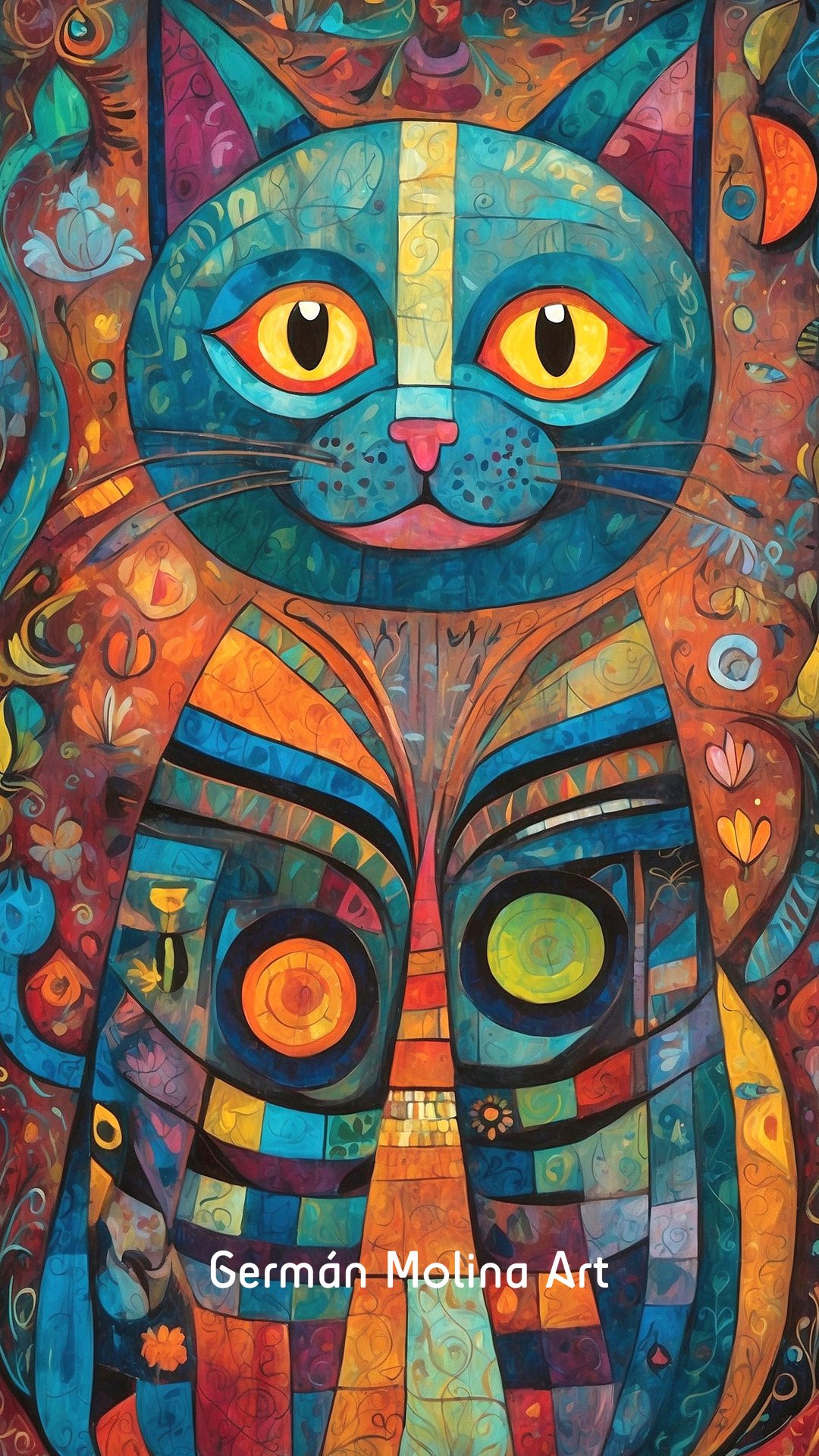Gato psy german molina art Arte psicodelico German Molina