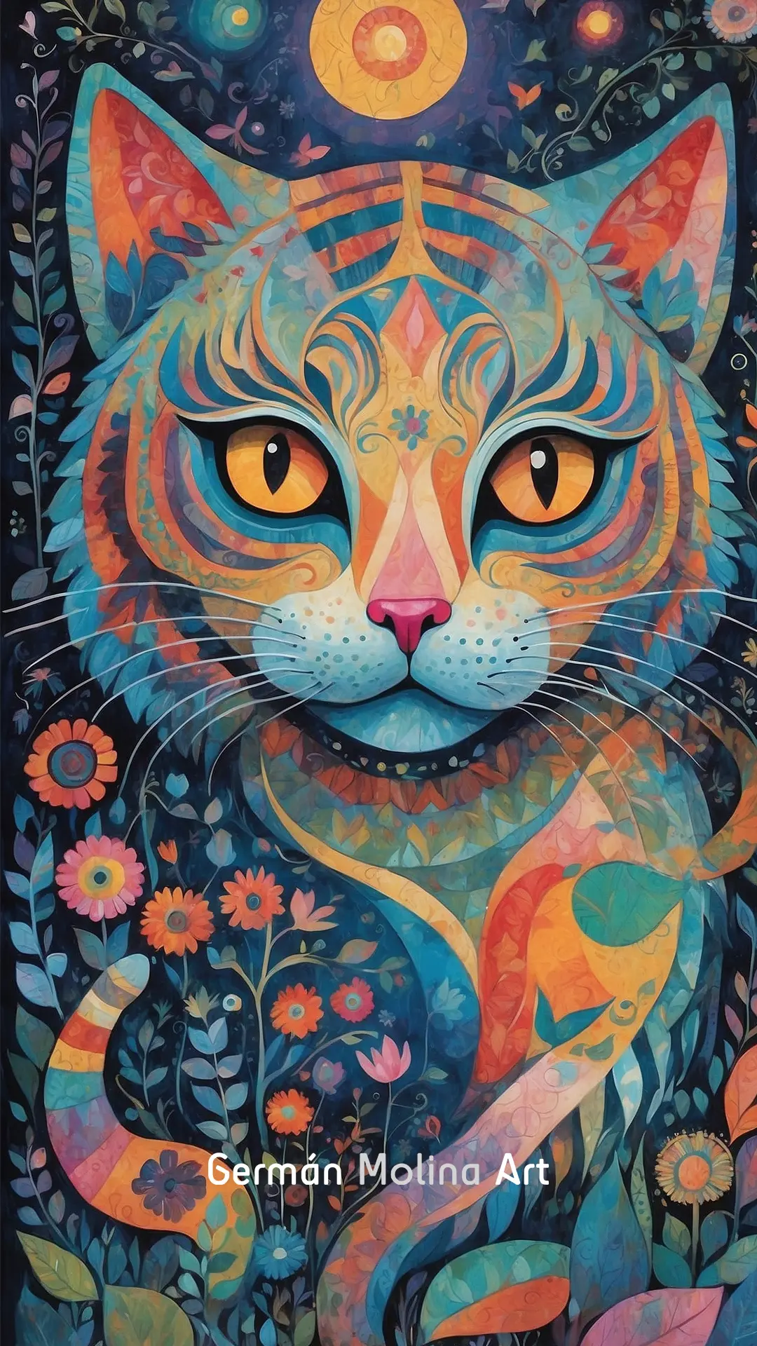 gato19 Arte psicodelico German Molina