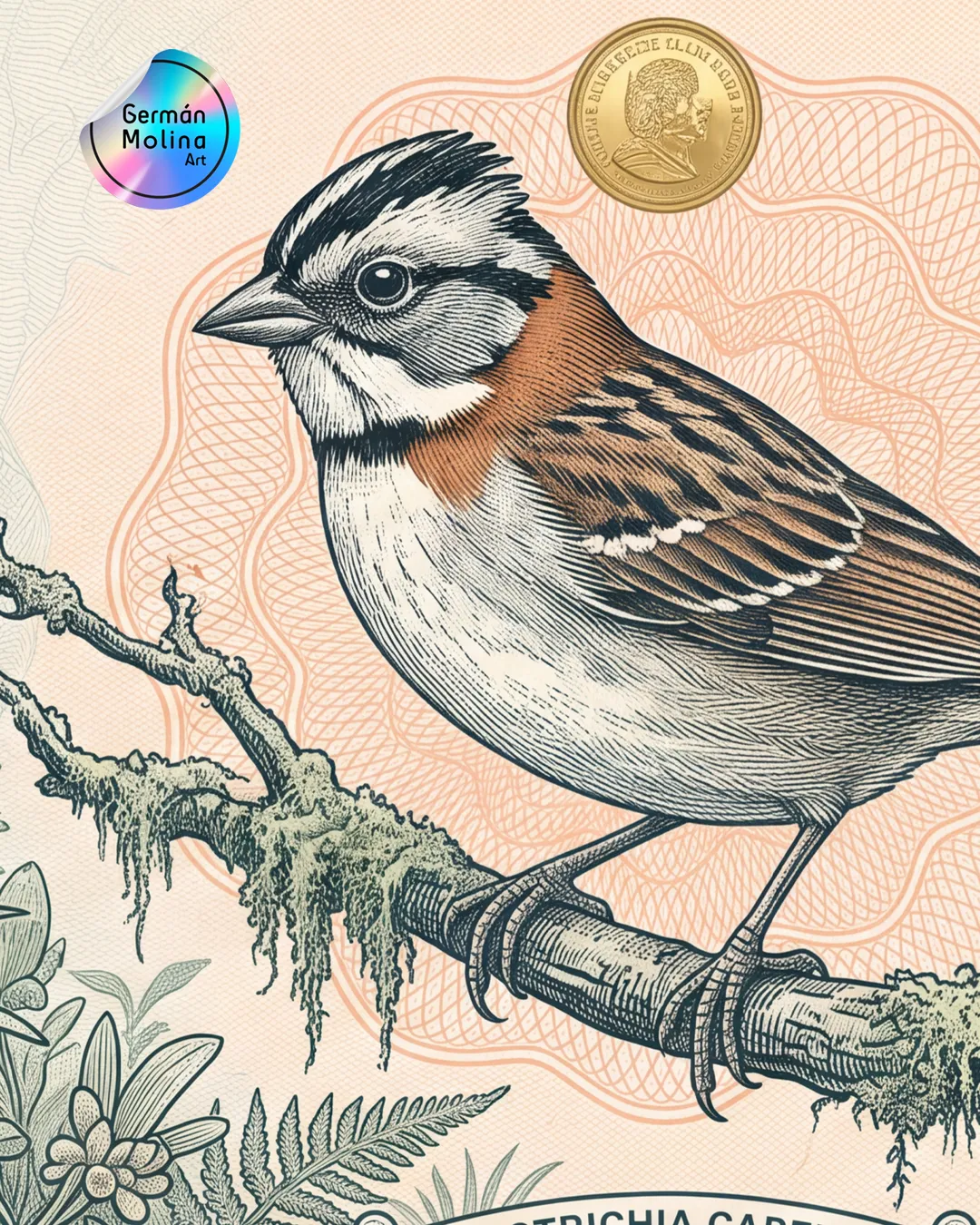 Fauna colombiana ilustración: homenaje en forma de billete