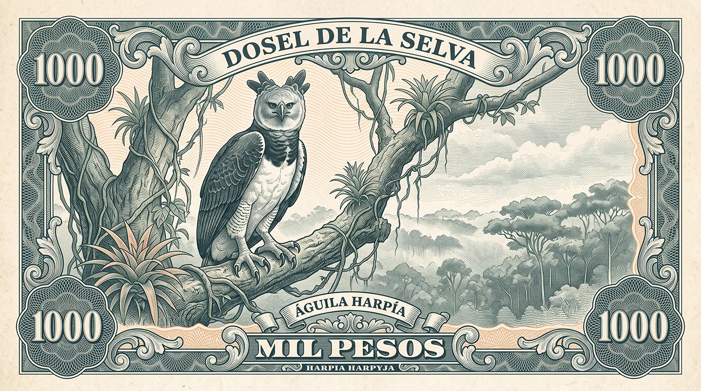aves de Colombia ilustración harpia