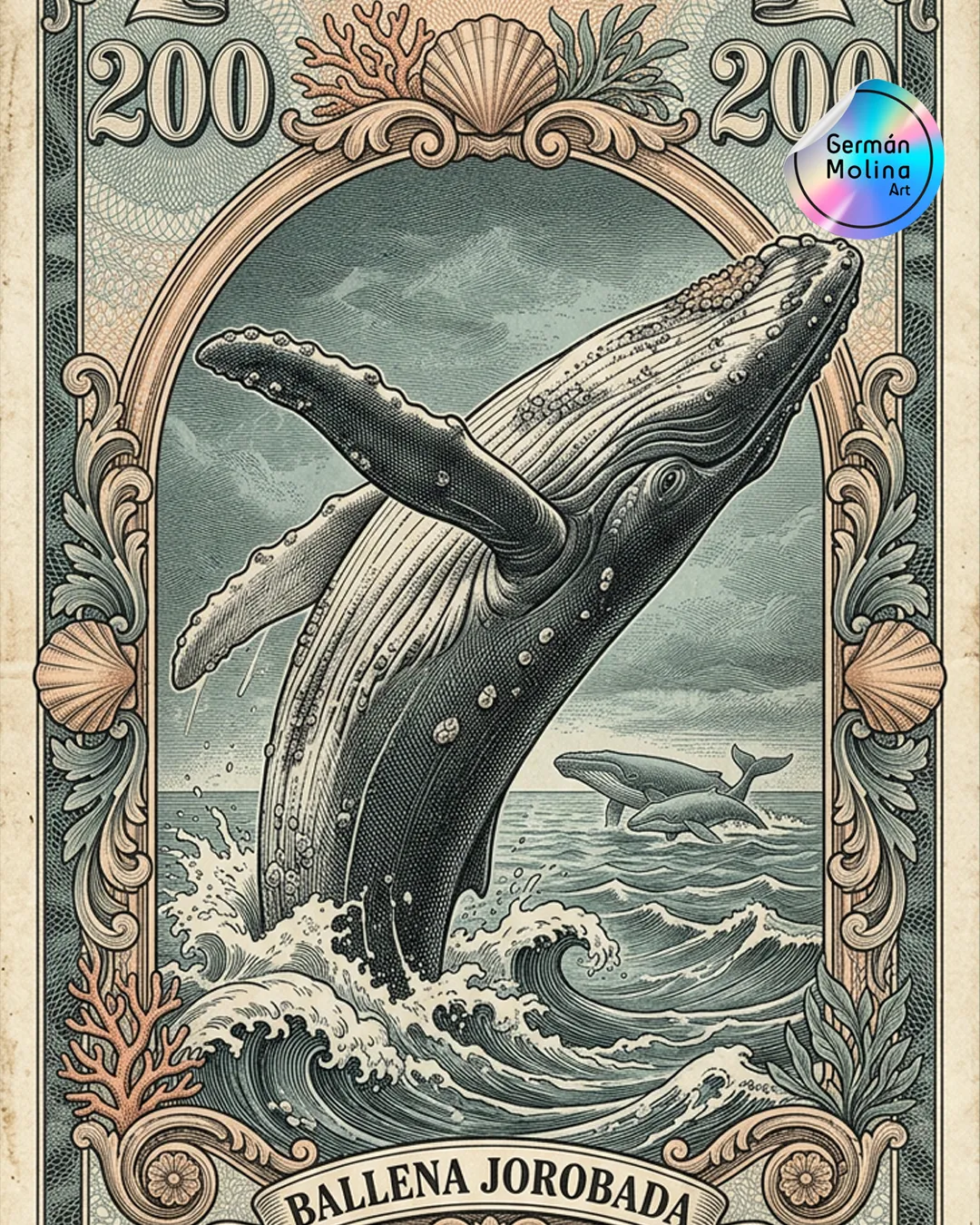 fauna colombiana ilustración Ballena2 fauna colombiana ilustración