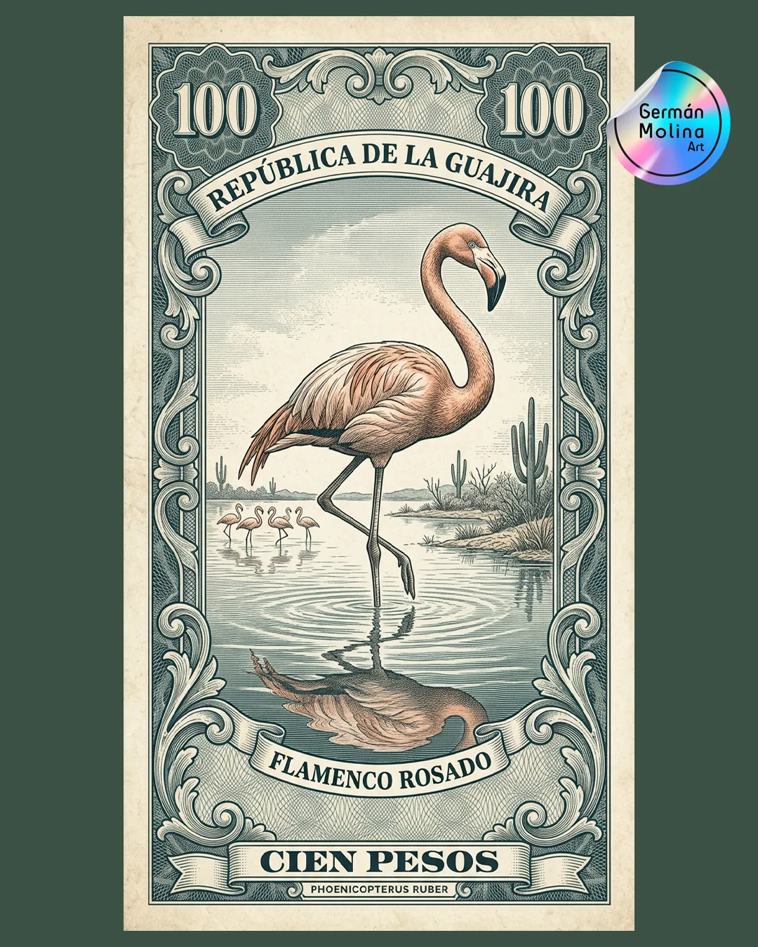 fauna colombiana ilustración Flamenco1